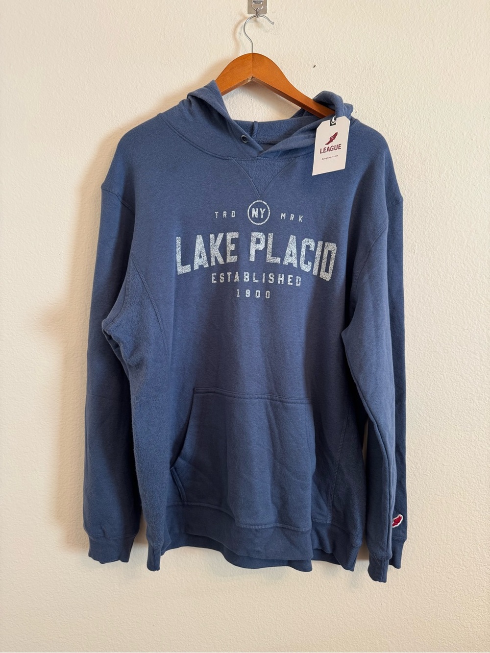 League 91 Lake Placid Hoodie New York Pullover Sweatshirt